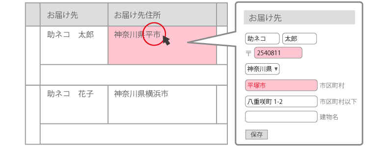 ■ポップアップで編集がラクラク♪